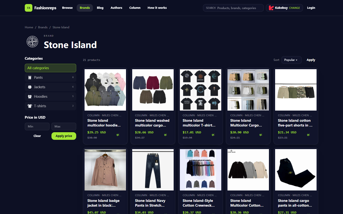 Stone Island Listing Mismatch Checks on fashionreps
