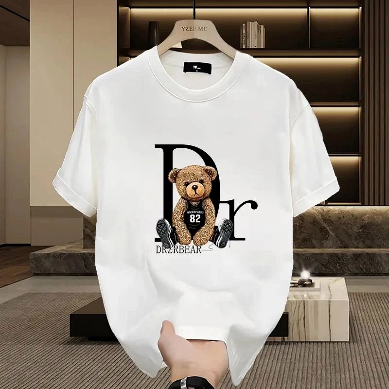 Dior Bear Graphic White T-Shirt Review: 230g Cotton, Loose Fit, Measured