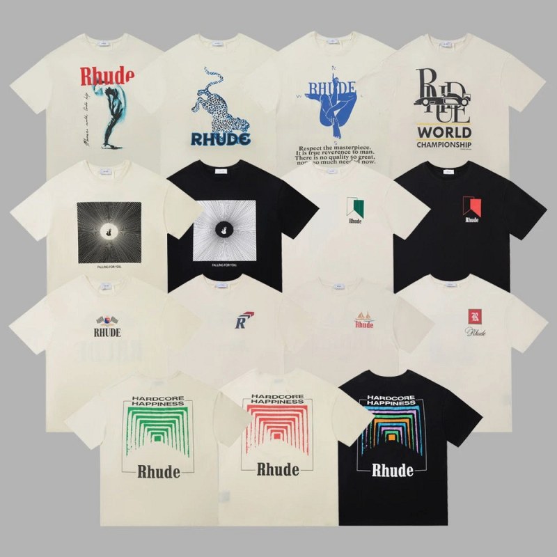 Rhude Multicolor T-Shirt Collection Review: The Shoulder Line Decides This Tee, Not the Chest