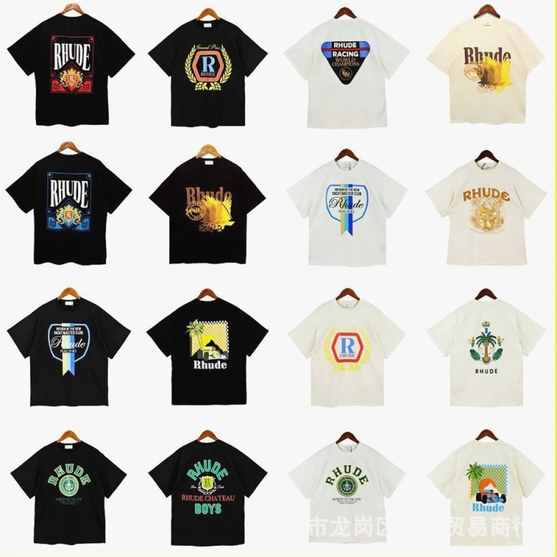 Rhude Trendy T-Shirts with Various Printed Designs Review: A 240g Cotton Print Tee, Measured and Cold-Washed